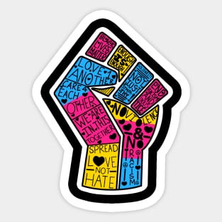 Pan Pride BLM Word Fist Sticker